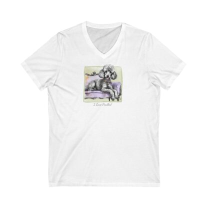 Gray Poodle Tee Shirt, Poodle Short Sleeve V-Neck Tee, for dog Lovers, A Poodle's Life!