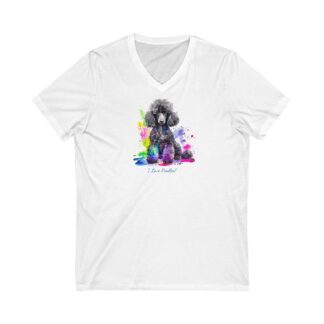 Black Poodle Tee Shirt, Poodle Short Sleeve V-Neck Tee, for dog Lovers, A Poodle's Life!