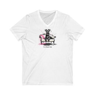 Terrier Tee Shirt, Dachshund  Short Sleeve V-Neck Tee, for dog Lovers, I'm a Painter Dog!