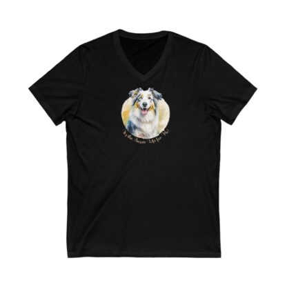Aussie Dog Tee Shirt, Aussie Dog Short Sleeve V-Neck Tee, for dog Lovers, Australian Shepherd - Image 3