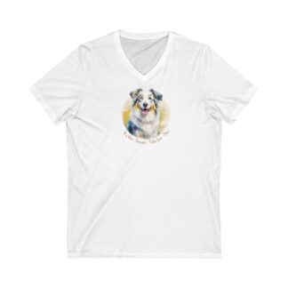 Aussie Dog Tee Shirt, Aussie Dog Short Sleeve V-Neck Tee, for dog Lovers, Australian Shepherd